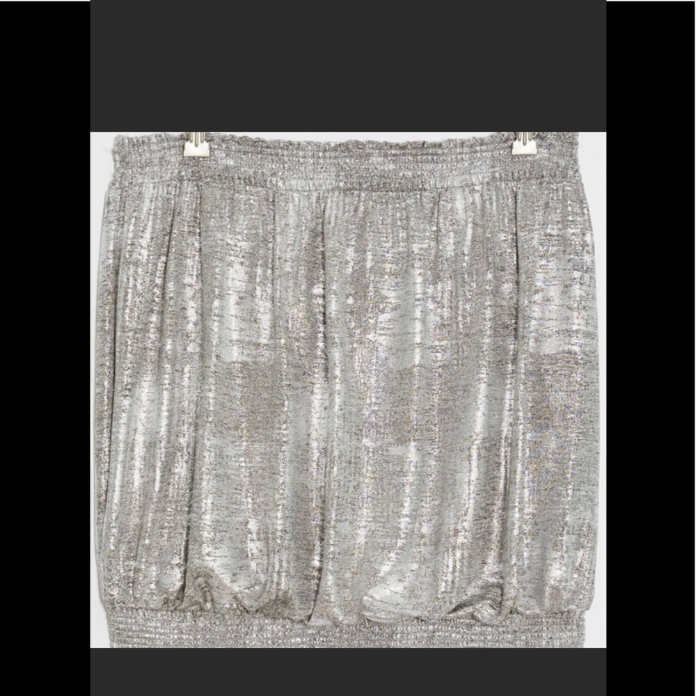 Anthropologie Maiah Silver Shimmer Tube Top NWT - Picture 8 of 8